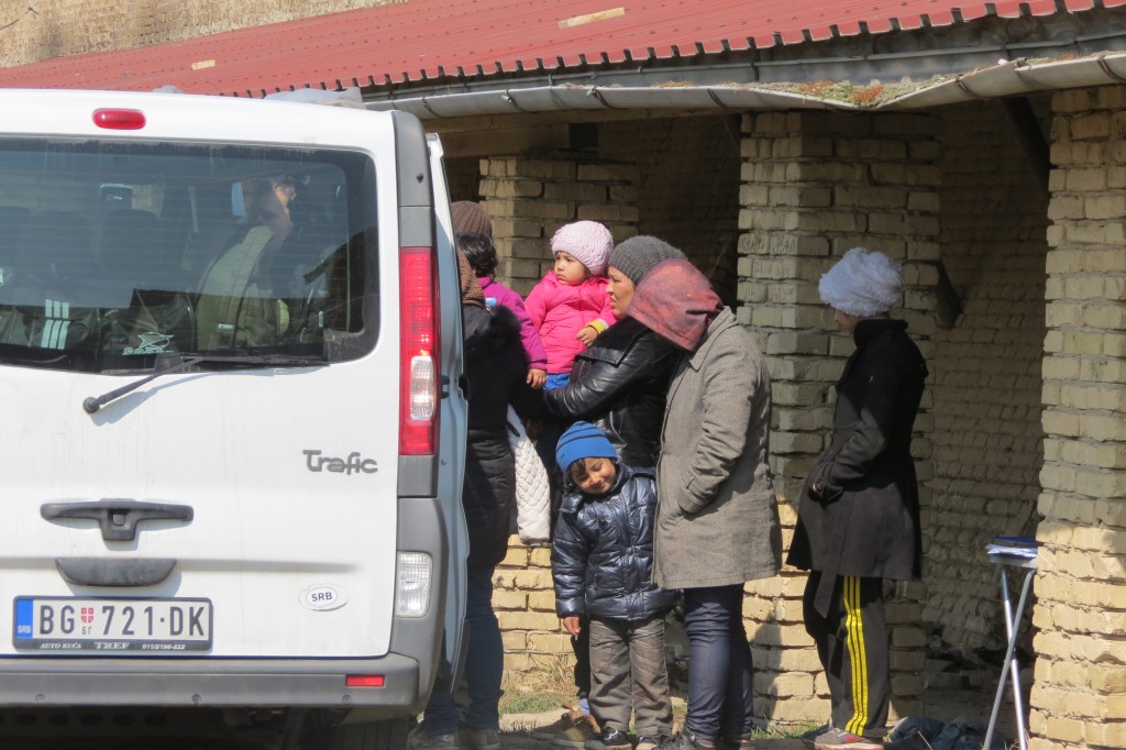MSF providing medical assistance to refugees in Subotice. Photo was taken during the March 2015 mission to Serbia. It was taken outside the Brick factory in Subotica. Photo: Amnesty International
