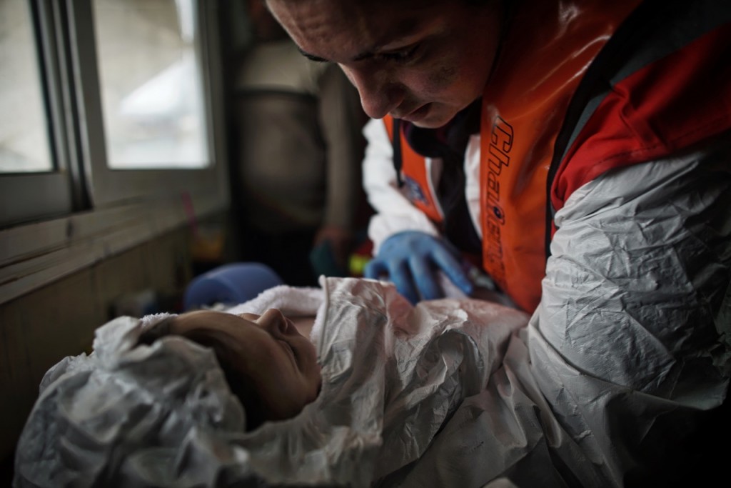 Photo: One of the infant survivors from the rescue off Aghatonisi. Photo: MOAS/Robert Young Pelton